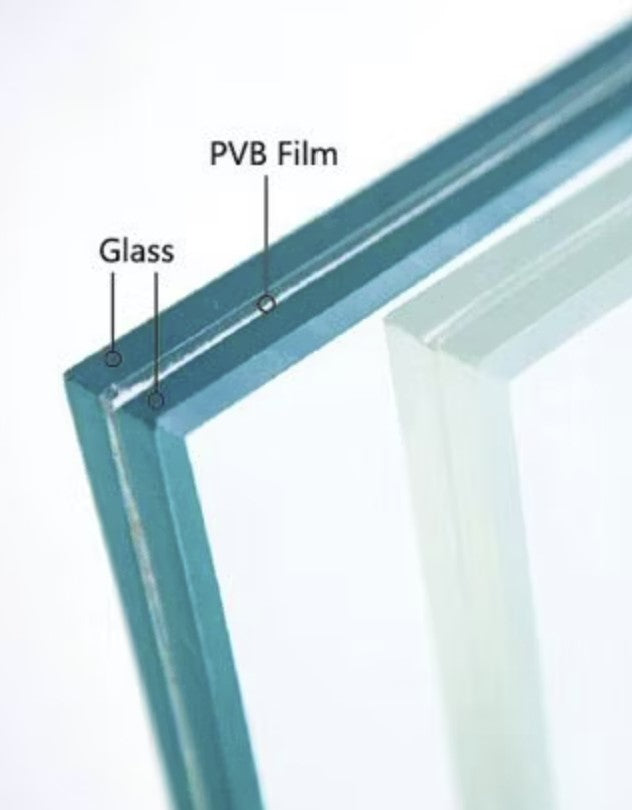 Klart 8.38 mm laminerat säkerhetsglas – Höjd 910 mm