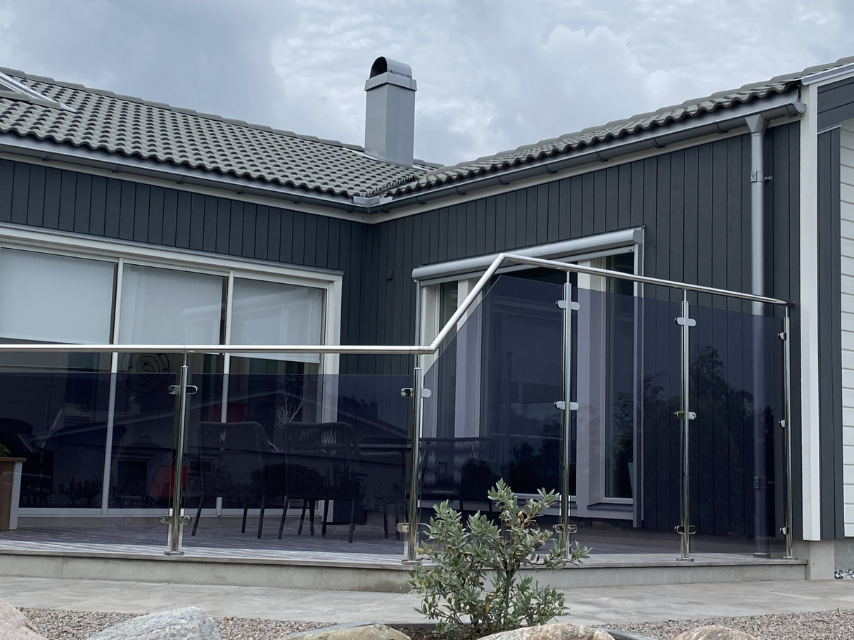 Grått 8,38 mm laminerat säkerhetsglas – Höjd 910 mm