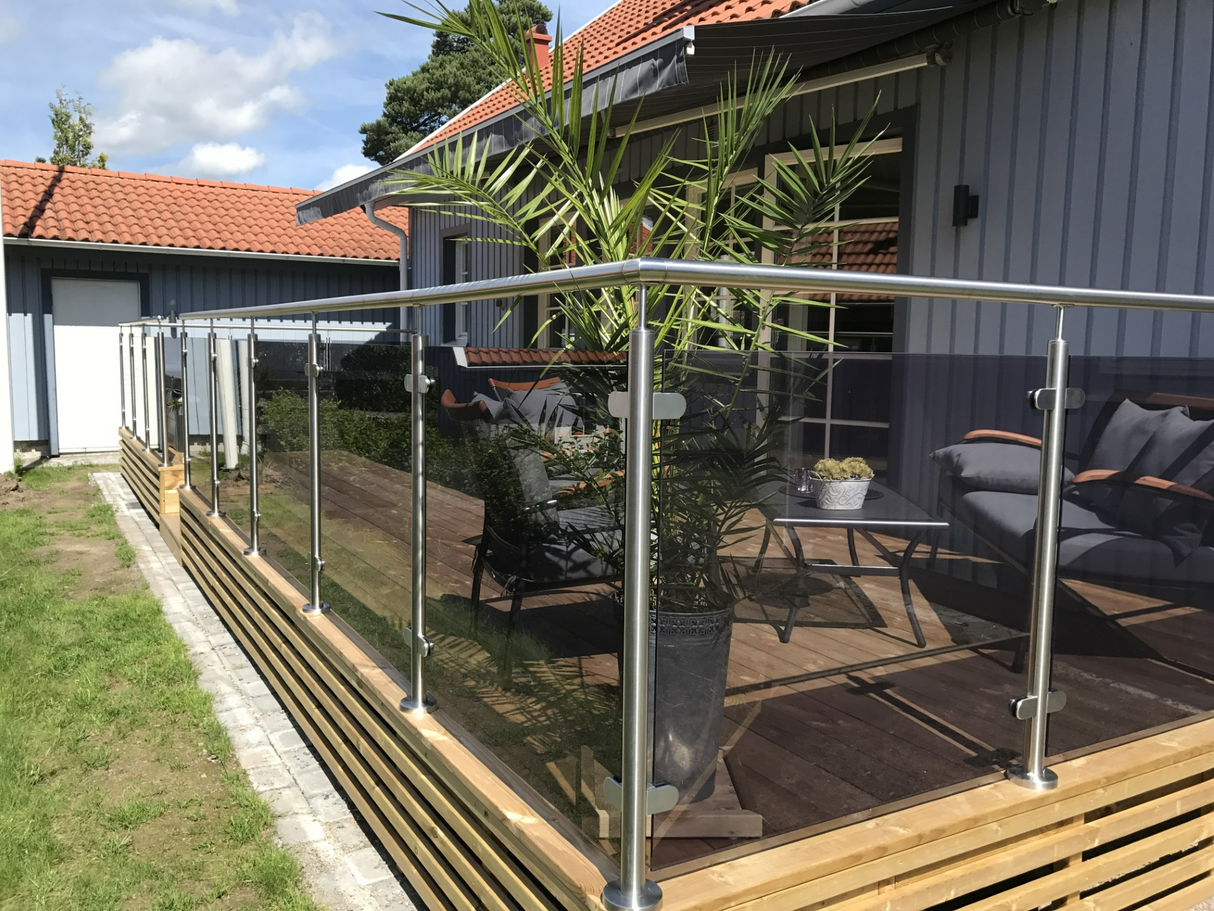 Grått 8,38 mm laminerat säkerhetsglas – Höjd 910 mm