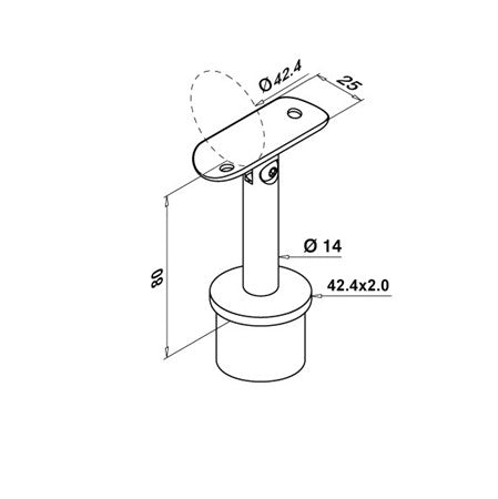 Handledarfästen 42,2 x 2,0 – För rund handledare