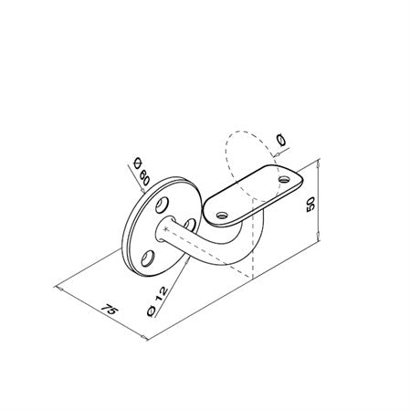 Handledarfäste för rör 42.4 mm