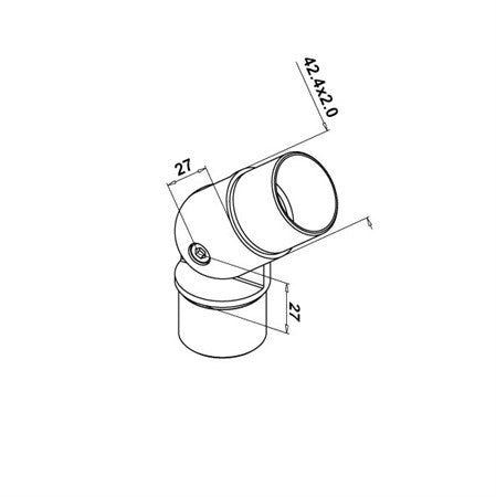 Rörförbindare rör 42,4 x 2,0 mm Justerbar 90 grader