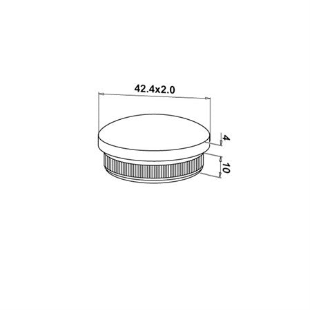 Ändlock halvrund 42,4 x 2,0 mm