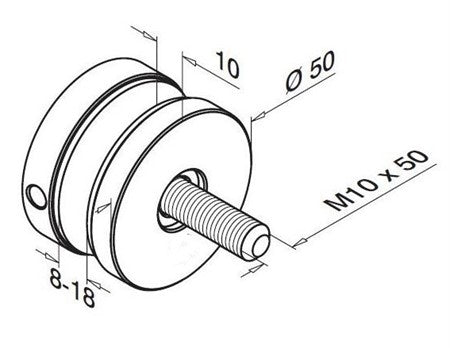 Glasadapter plan Glas 8 mm - 18 mm Storlek: 50 mm