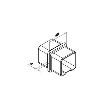 Rörförbindare 40 x 40 x 2,0 mm