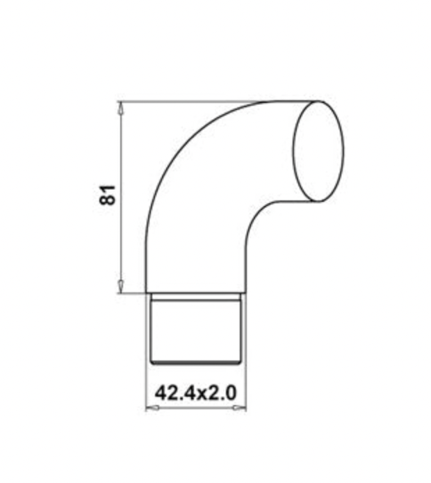 Röravslut 42,4 x 2,0 mm 90 grader
Syrafastrostfritt AISI316
Artikelnummer: KM166-304
Yta: Satin G320
Kvalitet: 304