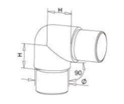 Rörförbindare rör 42,4 x 2,0 mm 90 grader