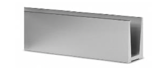 Alu Profil 1,5 kN Justerbart glas, Längd 2500 mm, Topp monterad