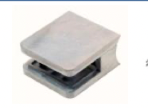 Klämfäste rör 42,4 mm Glas 8 mm / 8,76 mm / 10,76 mm Storlek: 55 x 55 mm M8 skruv ingår 1 par gummi ingår