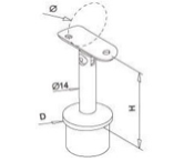Handledarfäste justerbar 42,4 x 2,0 mm Spegelpolerat För rund handledare