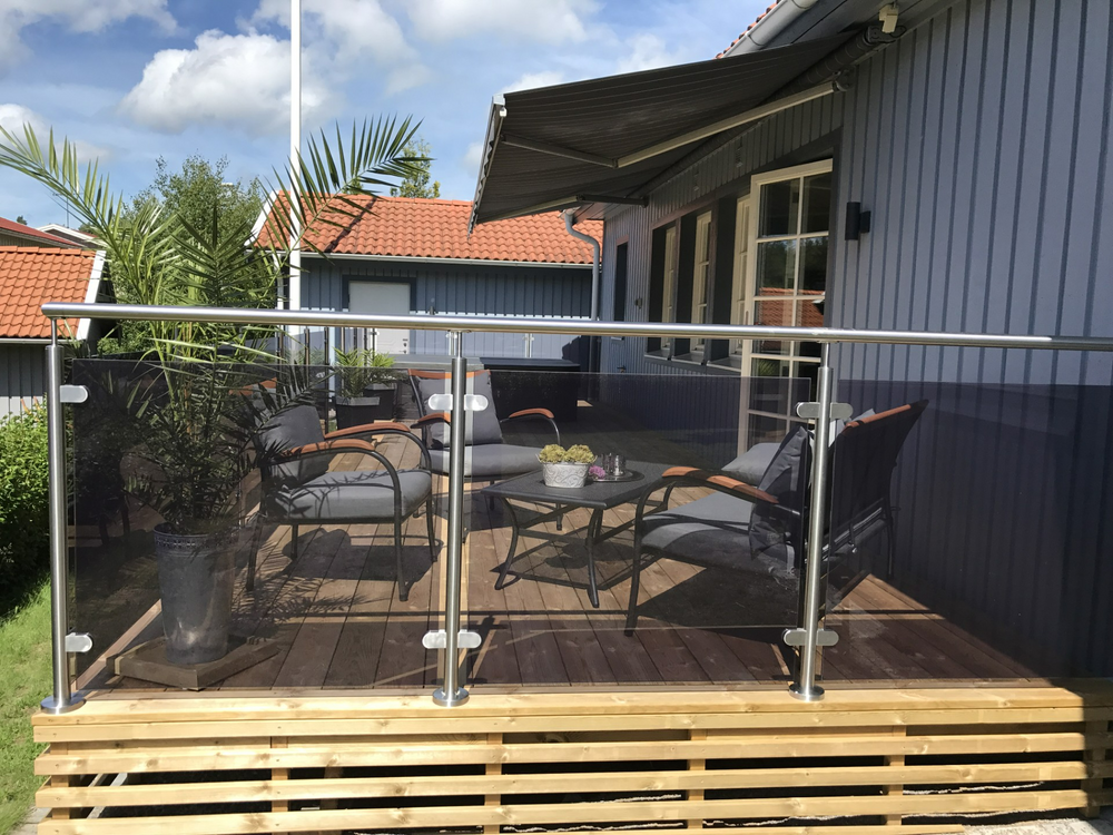 Grått 8,38 mm laminerat säkerhetsglas – Höjd 910 mm