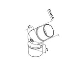 Rörförbindare rör 42,4 x 2,0 mm Justerbar 90 grader