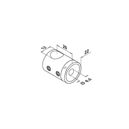 Stånghållare plan 12 mm stång