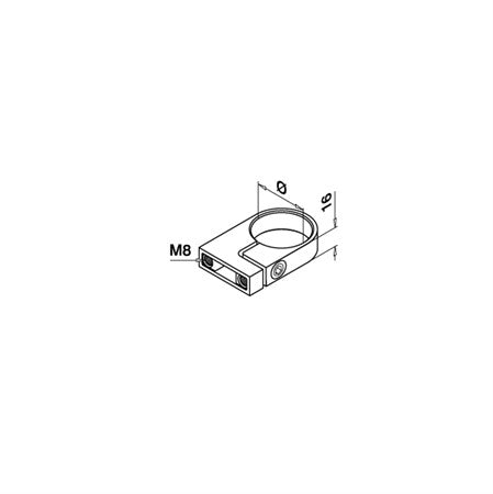 Stolphållare rör 42,4 mm Mått: höjd 150 mm Bredd 90 mm