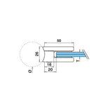 Klämfäste rör 42,4 mm Glas 6 mm / 8 mm / 8,76 mm Storlek: 40 x 50 mm M8 skruv ingår 1 par gummi ingår 6 mm