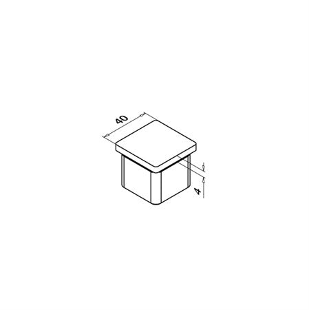 Ändlock rör 40 x 40 x 2,0 mm