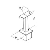 Handledarfäste 40 x 40 x 2,0 mm För rund handledare