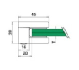 Klämfäste plan Glas  8 mm / 8,76 mm Storlek: 45 x 45 mm M8 skruv ingår 1 par gummi ingår